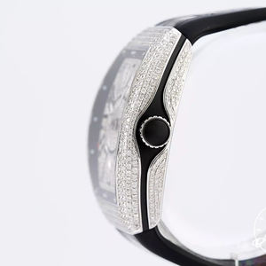 <span class=keywords><strong>Montre</strong></span> mécanique automatique de luxe hip-hop avec bracelet noir, portrait à mi-corps pour homme, <span class=keywords><strong>montre</strong></span> en <span class=keywords><strong>diamant</strong></span> VVS1 à quartz refroidie par glace - Product Image 4