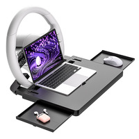 Plateau de volant de voiture tendance de grande taille avec fente rétractable, plateau alimentaire pour voiture, support pour ordinateur portable réglable pour travailler, manger, écrire