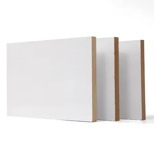 Manufacturer 1220*2440 Modern Design 6mm 12mm White Melamine MDF Board Grain Wood Finish With Paint Premium Melamine Mdf Board