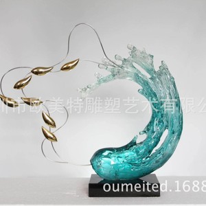 Escultura europea y americana, adorno de resina, forma irregular transparente, decoración del hogar, decoración artística de paisajes - Product Image 5