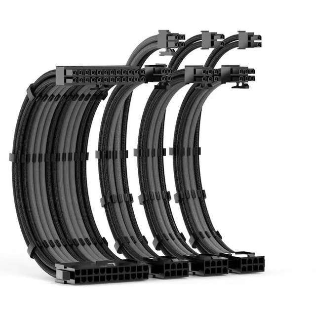 Sleeved Cables PSU Extension Kit 18AWG 30cm 18AWG 30cm PC Cable Sleeve Extension Custom Build Mod Power Supply Kit