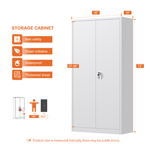 Armoire de rangement métallique à 2 portes, blanche, grande, de haute qualité, pour atelier et salle de sport, usage commercial - Product Image 1