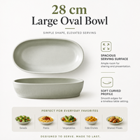 Ensemble de bols de service ovales en mélamine gris mat, résistants aux chocs, sans BPA, lavables au lave-vaisselle, écologiques, design contemporain pour la famille