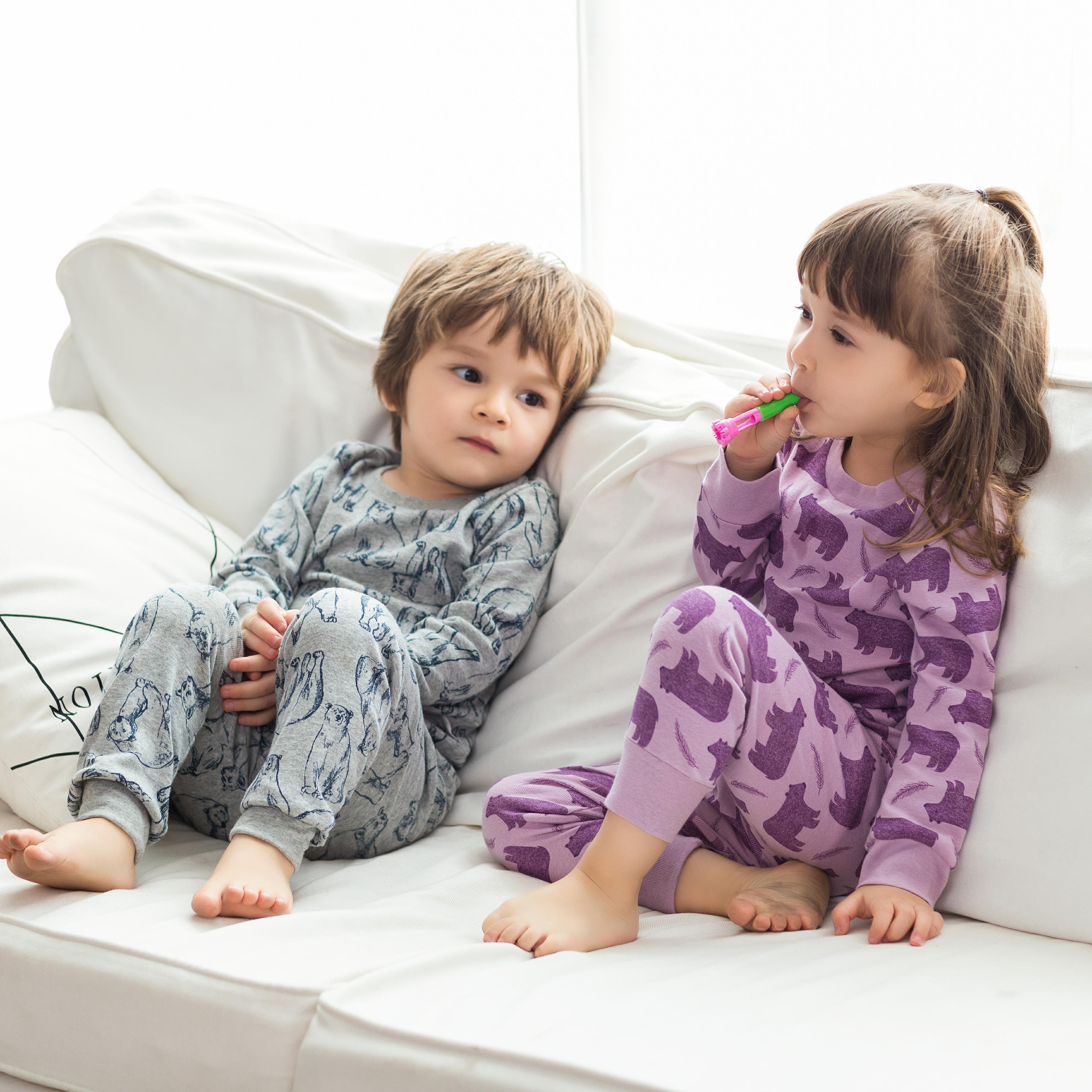 OEM&ODM multicolor pajama set for kids leisure Home clothing animal Kids Pajamas set 100% cotton children sleepwear