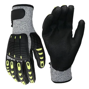 Manufacture's TPR Shock Absorbing Rescue Gloves Palm Nitrile Sandy Coated Anti Collision Impact Protection Glove