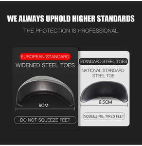 <span class=keywords><strong>Scarpe</strong></span> da lavoro di sicurezza da uomo a prova di foratura in pelle nera antiscivolo a basso costo resistente all'acqua alla caviglia con puntale in acciaio largo - Product Image 6