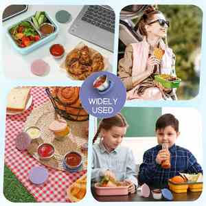 Factory Price 50ml Stainless Steel <b>Sauce</b> Cup Rounded with Cover for Leak-proof Salad Ketchup Bento Saucer - Product Image 3