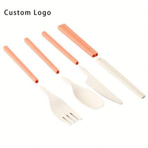 Juego de Utensilios Duraderos de Paja de Trigo con Tapa, 300 ml, Material PP, Ideal para Regalos Corporativos - Product Image 6