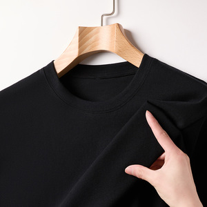 T-shirt da uomo estiva <span class=keywords><strong>a</strong></span> maniche corte in cotone 100% nuova vestibilità ampia di alta qualità per motivi solidi di mezza età e giovani - Product Image 2