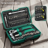 Jeu de 40 embouts de douilles en acier allié au chrome-vanadium, poignée en plastique OEM, kit d'outils multifonctionnel pour la maison, petite cliquet