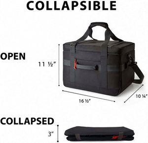 Grand sac isotherme de 32 L, sac à lunch pliable et souple pour pique-nique, plage, voyages de travail - Product Image 5