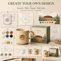 Taza de Café Personalizada de Porcelana Fina con Diseño de Uluru, Australia, Souvenir del Desierto Rojo con Cuchara, OEM al por Mayor