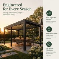 Pergola motorisée en aluminium de qualité supérieure pour jardin, personnalisable en taille