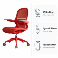 Chaise de bureau moderne rouge vif CE EN 1335 pivotante inclinable réglable en hauteur, vente en gros, approvisionnement direct usine