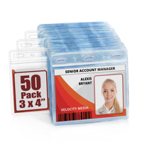Pvc Nom Carte Blanc Horizontal Nom En Plastique Transparent Sécurité Dur Étanche À Fermeture Éclair Blanc Carte D'identité Porte-Badge D'identité