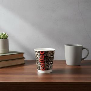 Gobelets en papier jetables à double paroi de haute qualité de 8 oz avec couvercle, gobelets pour vente automatique à emporter - Product Image 1