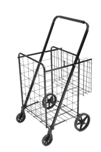 Chariot de magasinage pliable portable sur mesure de 45 kg pour supermarchés et usage domestique avec support en plaque de fer inférieure - Product Image 2