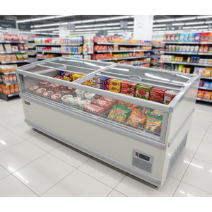 Congelatore orizzontale commerciale per esposizione e conservazione di alimenti surgelati, raffreddamento diretto, illuminazione a LED, porta scorrevole in vetro, digitale - Product Image 1