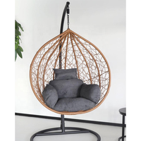 Fauteuil suspendu de jardin en rotin PE avec coussin et support – Vente en gros