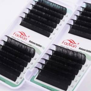 Extensions de cils professionnelles 0,15 mm, <span class=keywords><strong>noir</strong></span> mat, brun naturel, en soie ultra plate, extrêmement douces, effet vison synthétique - Product Image 4