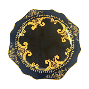 Wholesale Tableware Ceramic Dinnerware Set Luxury <b>Plates</b> Restaurant Dishes <b>Black</b> <b>Plates</b> Tableware Porcelain Ceramic Gold - Product Image 2