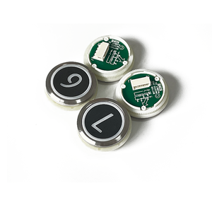 Bouton d'appel rond noir pour ascenseur Kone, taille de trou 32 mm, type poussoir, à prix réduit - Product Image 2