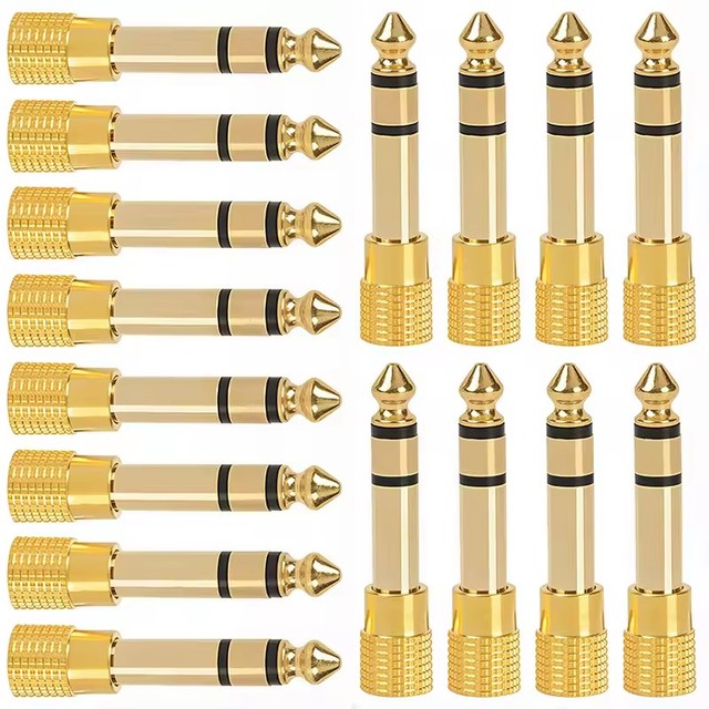 6.35mm Male To 3.5mm Female Jack Speaker Connector Audio Adapter 3.5 Jack Aux Converters for Speaker Guitar Jack 6.35 Gold
