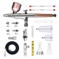 Kit d'aérographe HD-131 avec buses de 0,2 et 0,5 mm, alimentation par gravité, double action, kit d'accessoires portable pour maquillage
