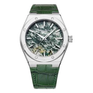 Reloj de Cuarzo de Acero Inoxidable OEM ODM con Logotipo Personalizado, Reloj de Pulsera de Alta Calidad con Esfera de Piedra Natural Especial, Reloj Luminoso para Hombre - Product Image 4