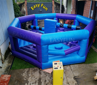 EASYFUN Factory Jeu gonflable commercial Wipeout, Parcours d'obstacles interactif rotatif, Défi Meltdown, Jeux sportifs de saut