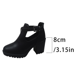 Autumn New British Style Platform Professional Shoes Large Size Thick Heel Round Toe Mid-Heel Deep-Cut Shoes for Women - Product Image 6