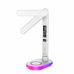 Foldable Multifunction LED Desk Lamp with Wireless Charger Calendar Temperature Alarm <b>Clock</b> Wireless Charging Reading Lamp - Product Image 3
