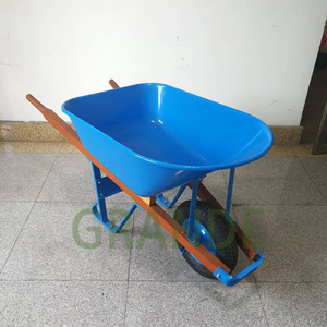 Brouette à roue unique robuste pour chantier de construction avec plateau en acier pour béton - Product Image 2