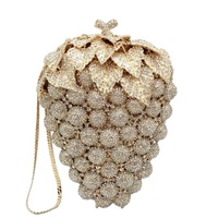 Sac à Main de Soirée Daiwei en Gros, Sacs de Luxe en Métal, Strass et Cristaux pour Femmes, Sac à Main Pochette Diamant en Stock