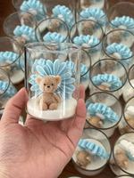 Bougie personnalisée mignonne parfumée Teddy Daisy Floral Fragrance Flower et bougie ours brun pour souvenir de baptême Cadeaux d'anniversaire