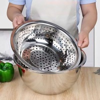 Panier de lavage et d'égouttage en acier inoxydable pour légumes et riz, pour cuisine