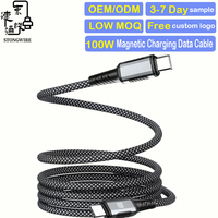 Cable Tipo C de 100W, Magnético, PD 3.1, Trenzado de Nailon, Carga Rápida, USB-C a Tipo C, 1m 2m 3m, para Computadora y Cámara