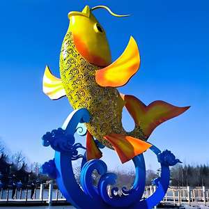 Grandes sculptures en plastique renforcé de fibre de verre, ornements de paysage animal de dessin animé, sculptures extérieures en acier inoxydable - Product Image 4