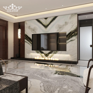 Goldtop Panda <b>White</b> Quartzite Natural Stone Polished Slabs Modern Eco-Friendly Countertops Vanity Top Kitchen Island - Product Image 3
