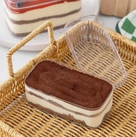 Boîtes à gâteaux et bonbons en acrylique transparentes personnalisées, avec couvercle, pour gâteaux, boîte à tiramisu transparente de qualité alimentaire