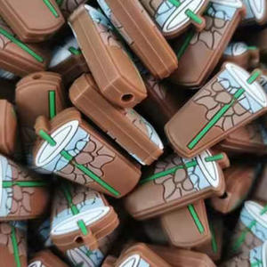 Perles focales en silicone personnalisées, neuves, directement de l'usine, pour la fabrication de stylos, accessoires de clip pour sucette pour bébé, bijoux, perles de dentition, qualité alimentaire - Product Image 1