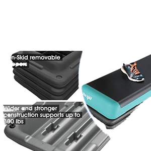 18.9\&quot; Adjustable Height Workout Stepper ABS Material Aerobic Exercise <strong>Step</strong> <strong>Platform</strong> With 2 Risers For Home Gym - Product Image 4