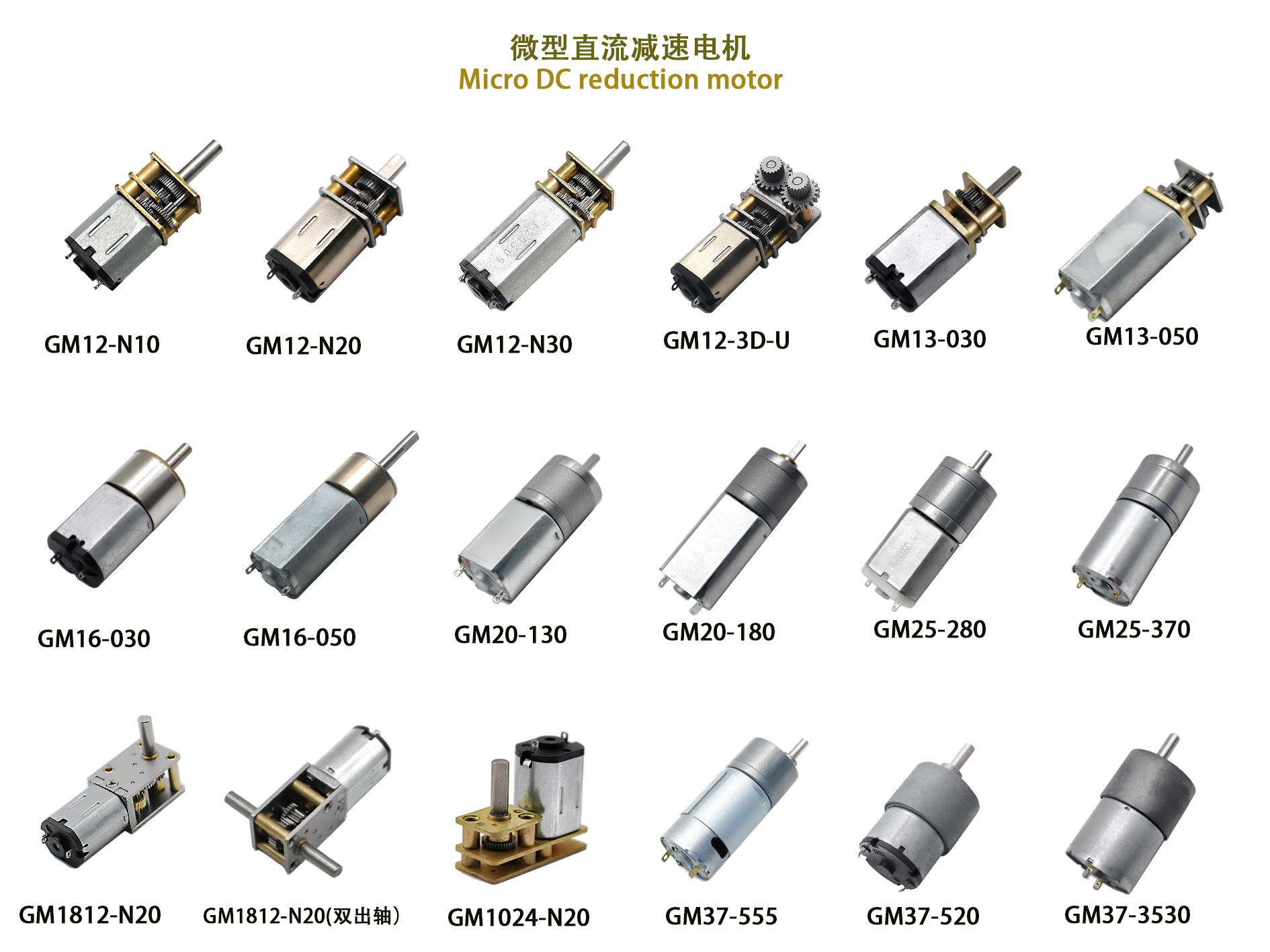 GM1218-N20 N30 Miniature DC Reduction Gear Motor Self-Locking Worm