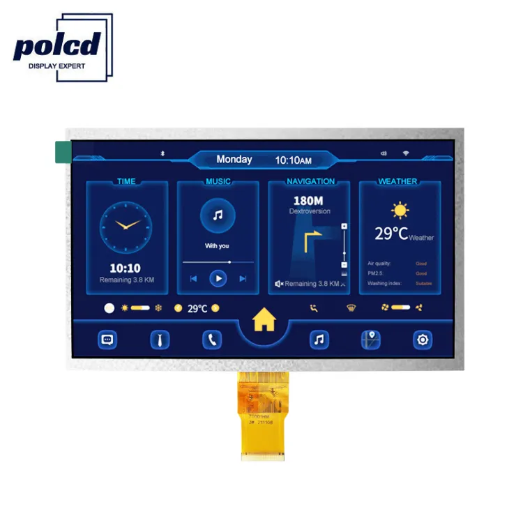 Polcd 10.1 بوصة IPS لوحة ال سي دي شاشة 1024x600 بالسعة اللمس TFT شاشة الكريستال السائل ل راديو السيارة