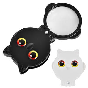 कार्टून उल्लू जेब मैग्निफायर मिनी पोर्टेबल 8x हैंडल हैंगिंग रस्सी के साथ आवर्धक ग्लास - Product Image 1