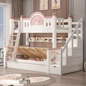 Litera Moderna de Madera Tamaño Queen Color Rosa Estilo Princesa para Niñas con Almacenamiento, Mueble Duradero para Dormitorio, para Escuelas, Hoteles y Villas - Product Image 6