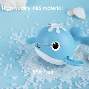 Konig Kidsプラスチック製環境にやさしい安全バス玩具オーガナイザーワインドアップクジラ4色遊泳玩具 - Product Image 2