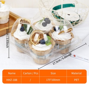 Sunshine 1 2 4 6 12 24 Hole Cupcake <b>Container</b> Plastic Clear Window Muffin Cake <b>Box</b> for Bakery Desserts - Product Image 6