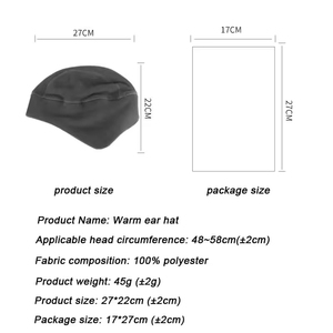 Açık kış sıcak polar rüzgar geçirmez motosiklet erkek kask astar kafatası kulaklığı bere şapka - Product Image 3