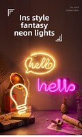 Lumière décorative LED néon en forme de papillon et de planète, directement de l'usine - Veilleuse créative pour la photographie, 6000 lumens, intensité réglable
